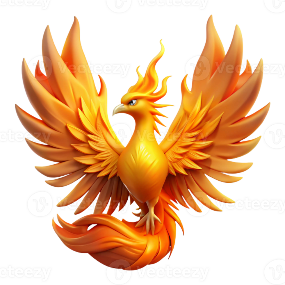 dramatic minimalist A Majestic Phoenix Rising from a Pyre O high quality png