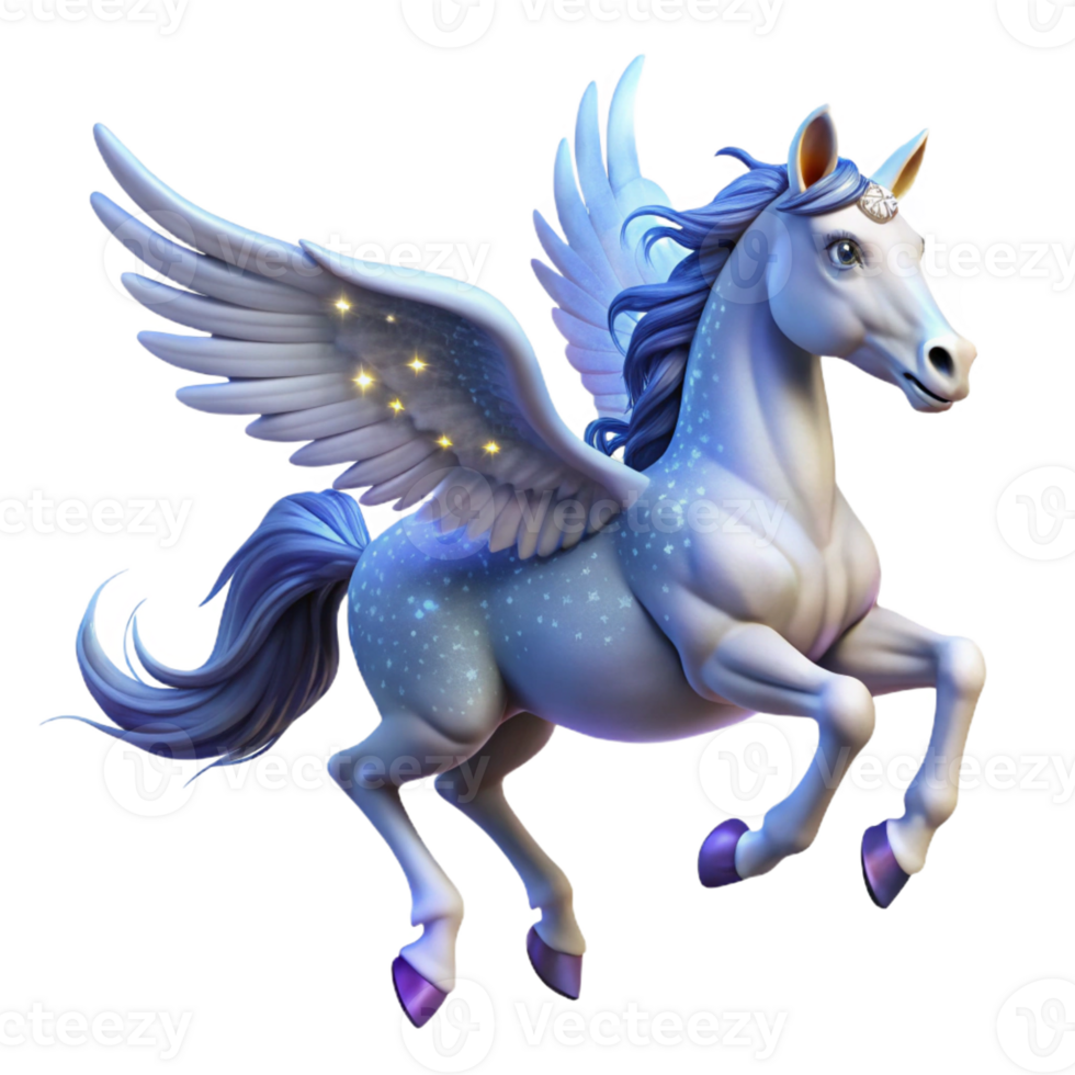 magnificent minimalist A Majestic Pegasus Flying Through a Star genuine png