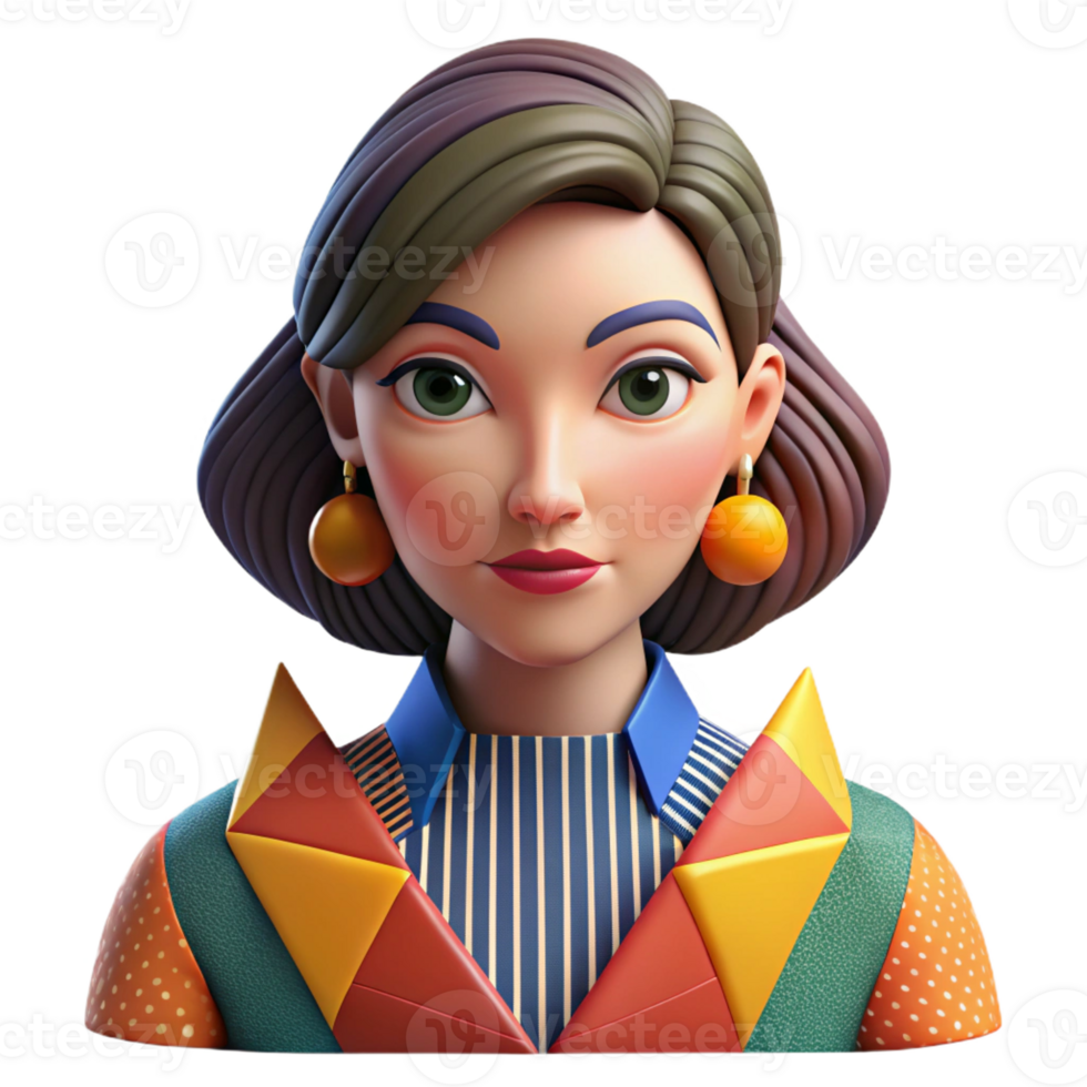 beautiful minimalist A Stylized Portrait of a Woman with Geom professional png