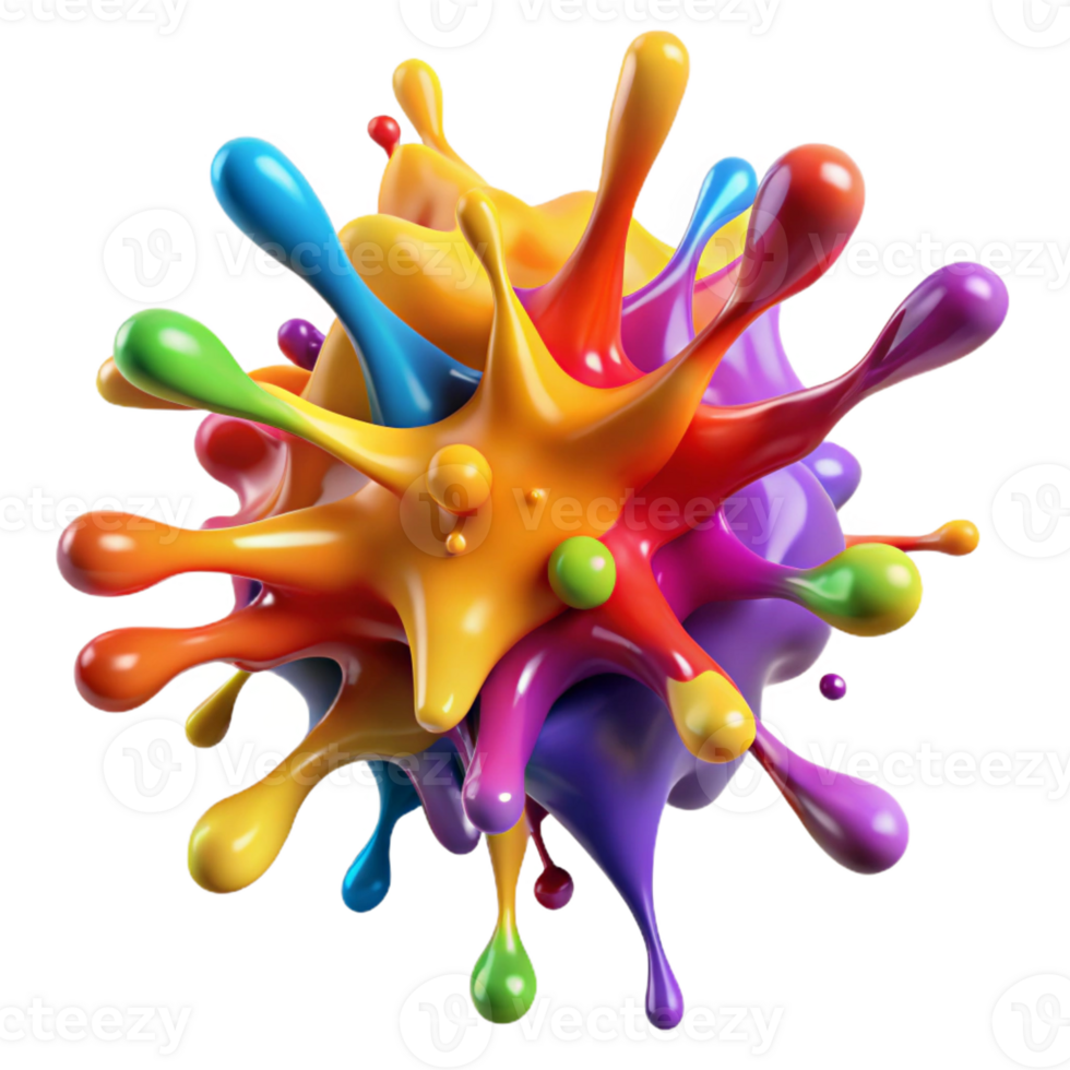 dramatic classic A Dynamic Explosion of Colorful Paint Spl premium png