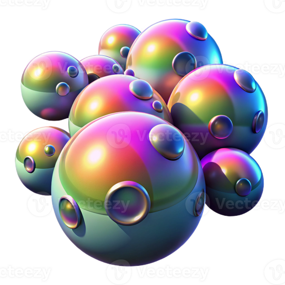 stunning abstract A Field of Floating Orbs with Iridesce authentic png