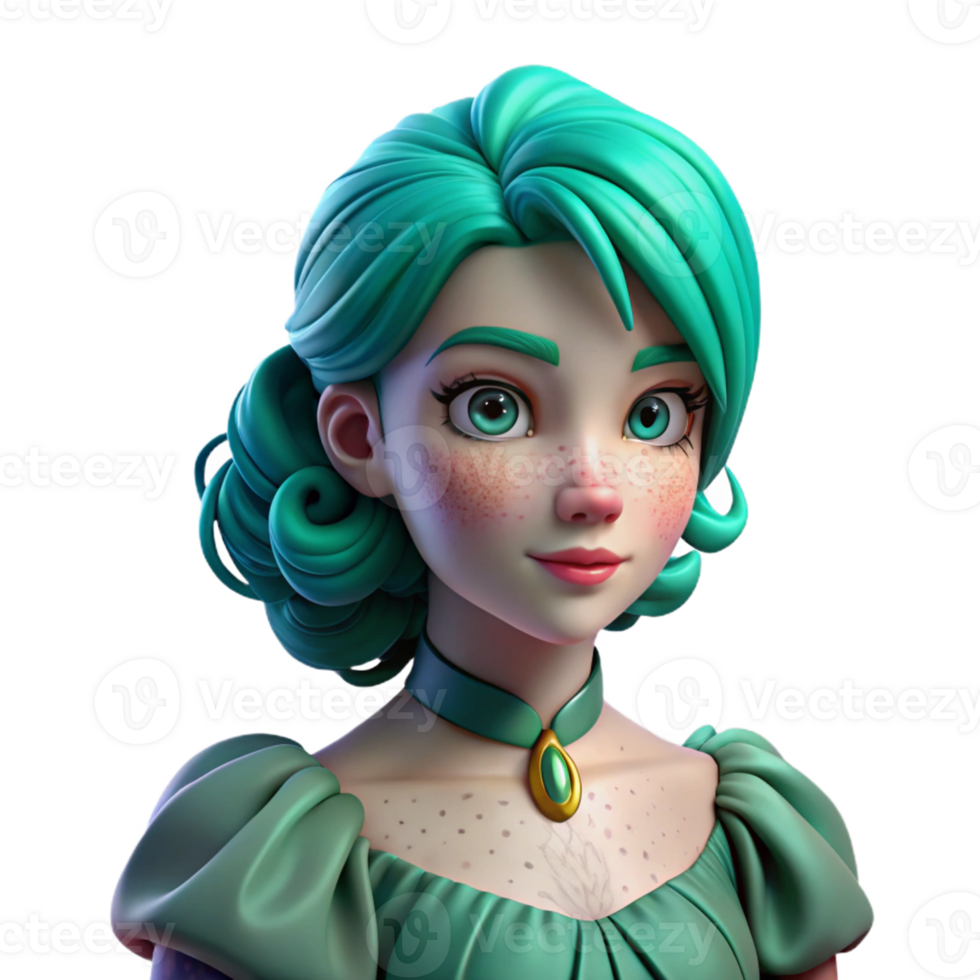 beautiful classic Portrait of a Young Woman with Vibrant Tu high quality png