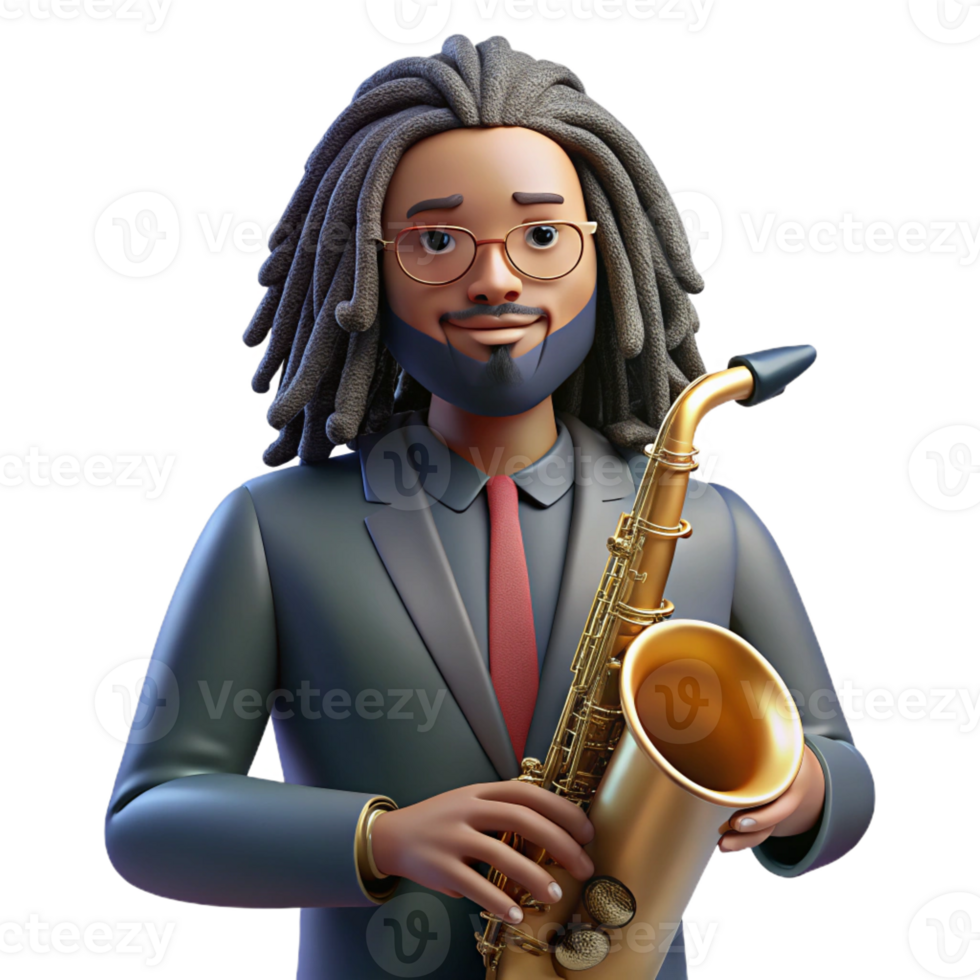 wonderful abstract Portrait of a Musician with Long Flowing genuine png