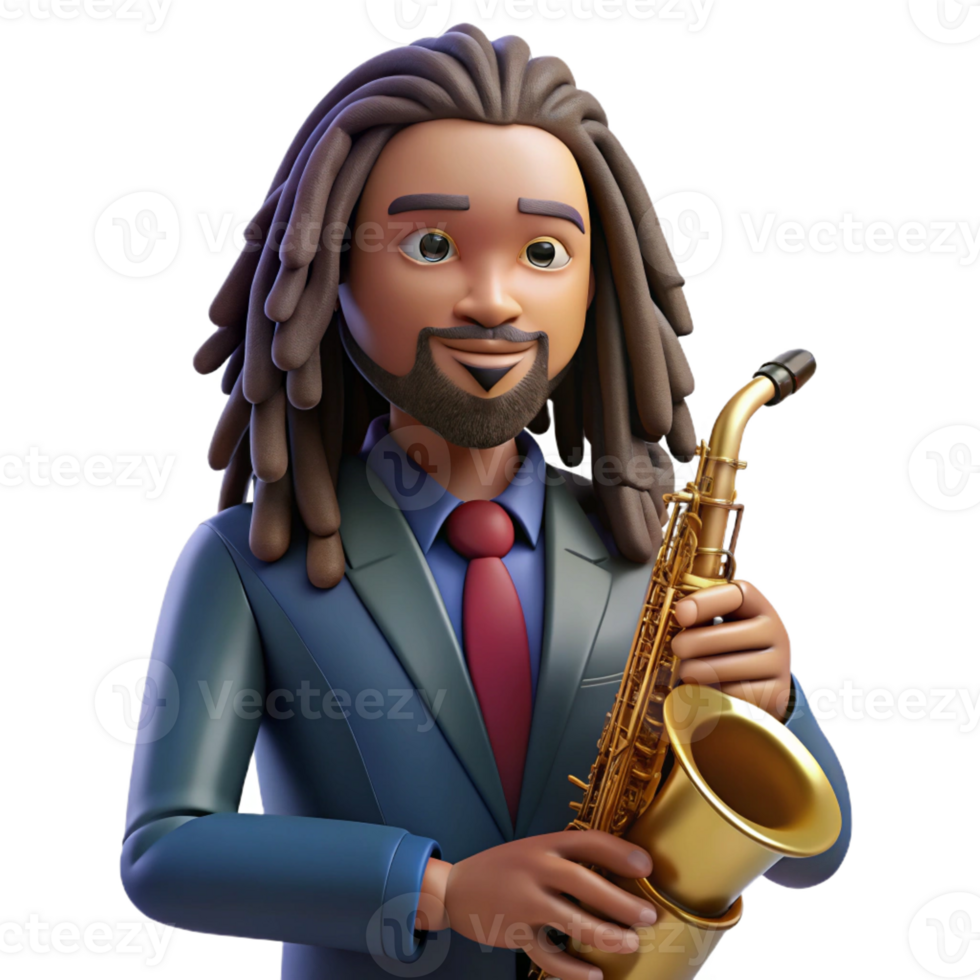 dramatic abstract Portrait of a Musician with Long Flowing genuine png