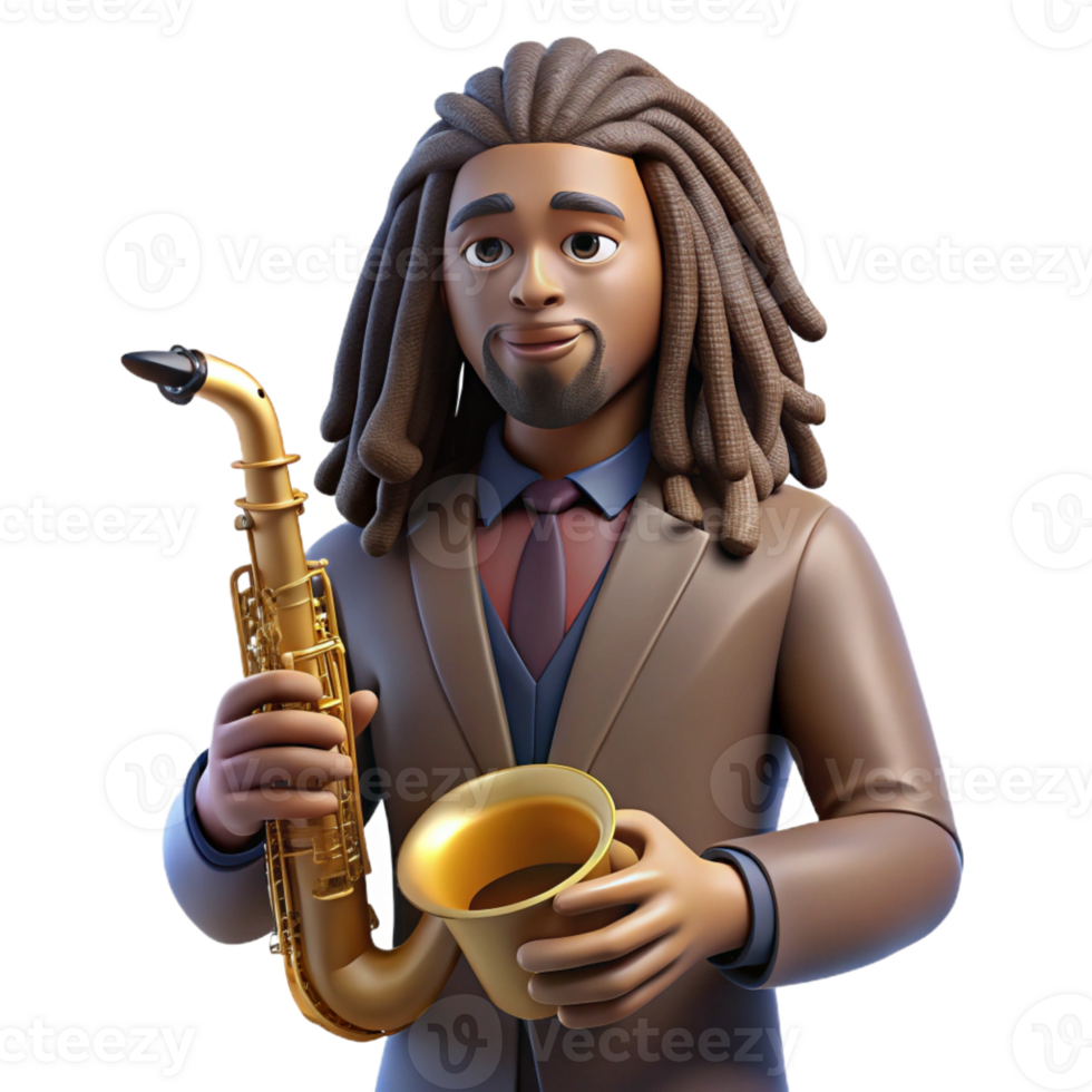extraordinary creative Portrait of a Musician with Long Flowing high quality png