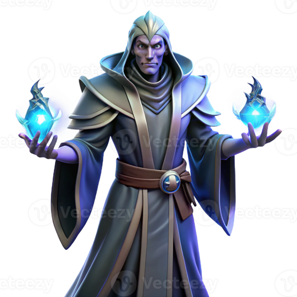elegant vintage Portrait of a Mystical Sorcerer with Glowi exclusive png