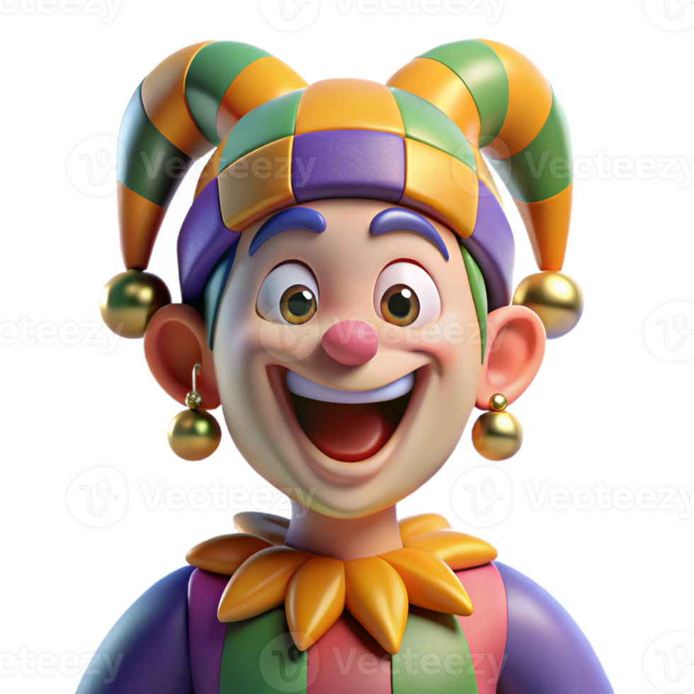 stunning classic Portrait of a Mischievous Jester with Col premium png