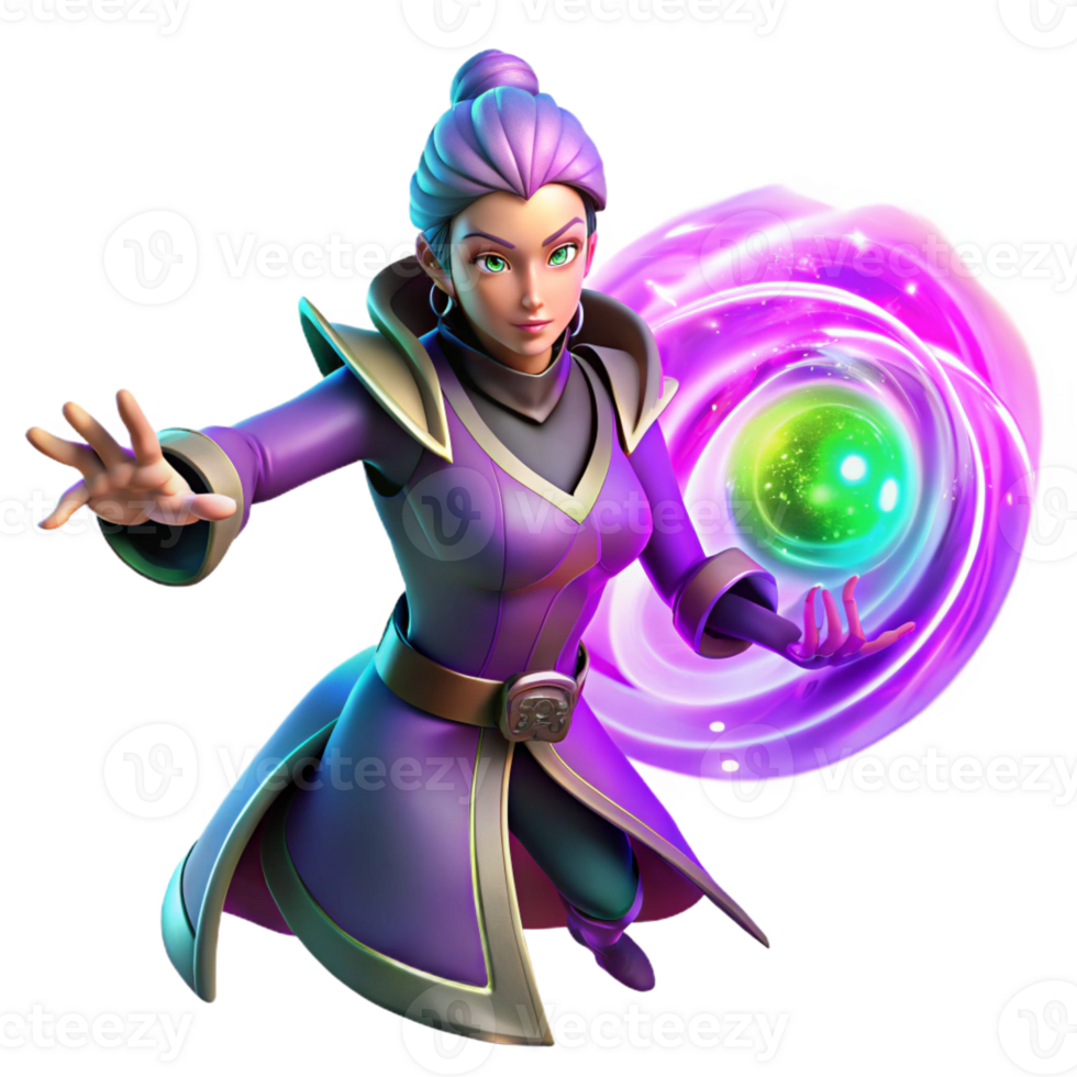 magnificent modern A Powerful Sorceress Conjuring a Swirli professional png