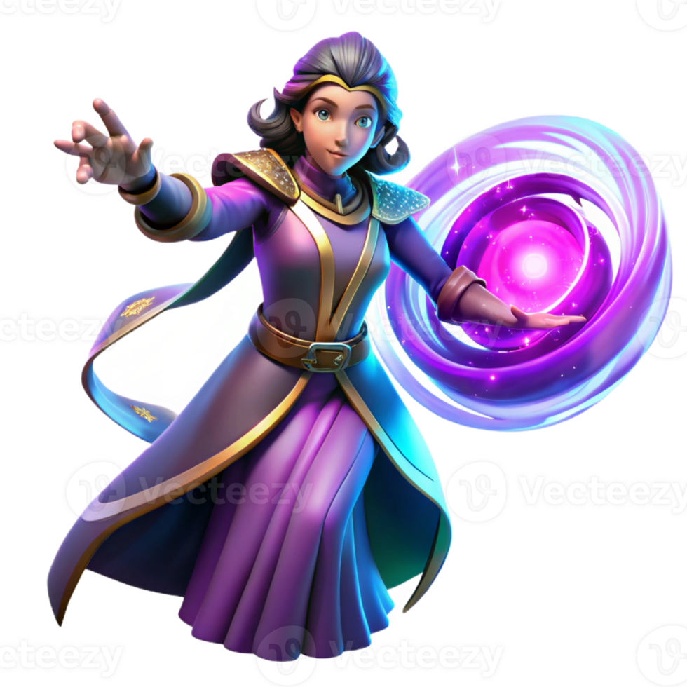 magnificent contemporary A Powerful Sorceress Conjuring a Swirli genuine png
