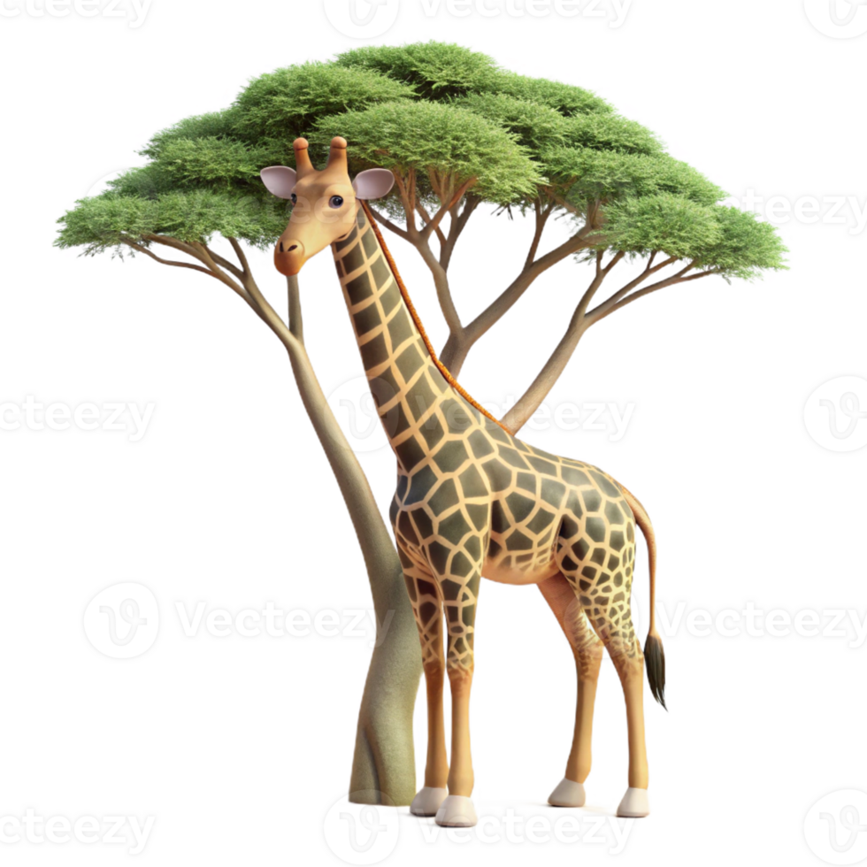 wonderful classic A Graceful Giraffe Reaching for Leaves In professional png
