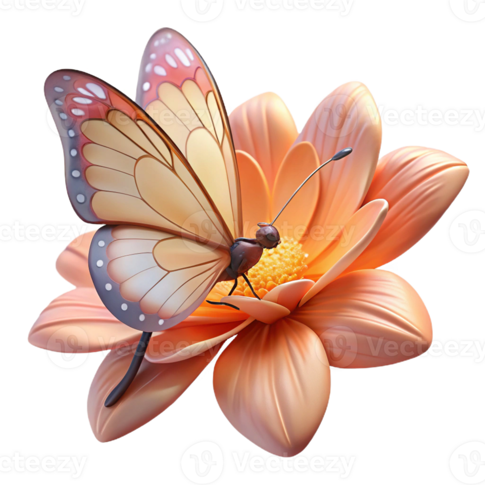 elegant contemporary A Delicate Butterfly Resting on a Flower premium png