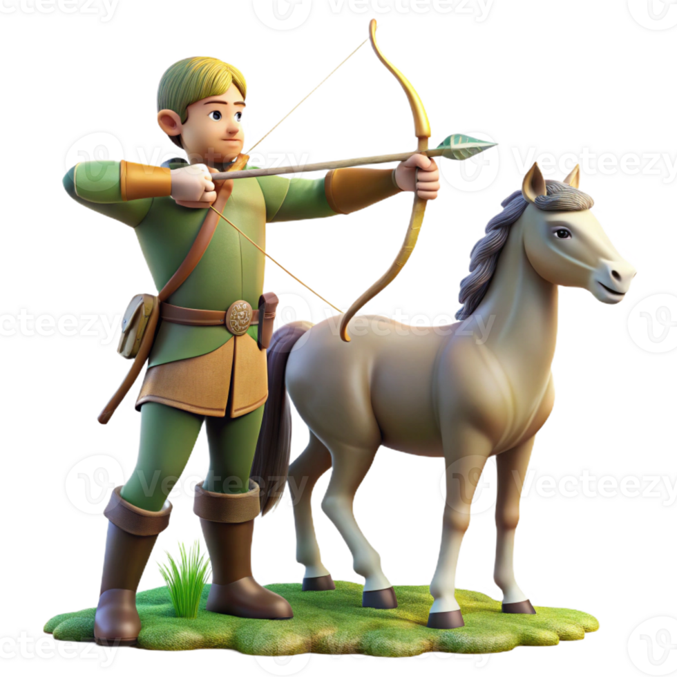 beautiful minimalist A Wise Centaur Teaching Archery to a Yo premium png