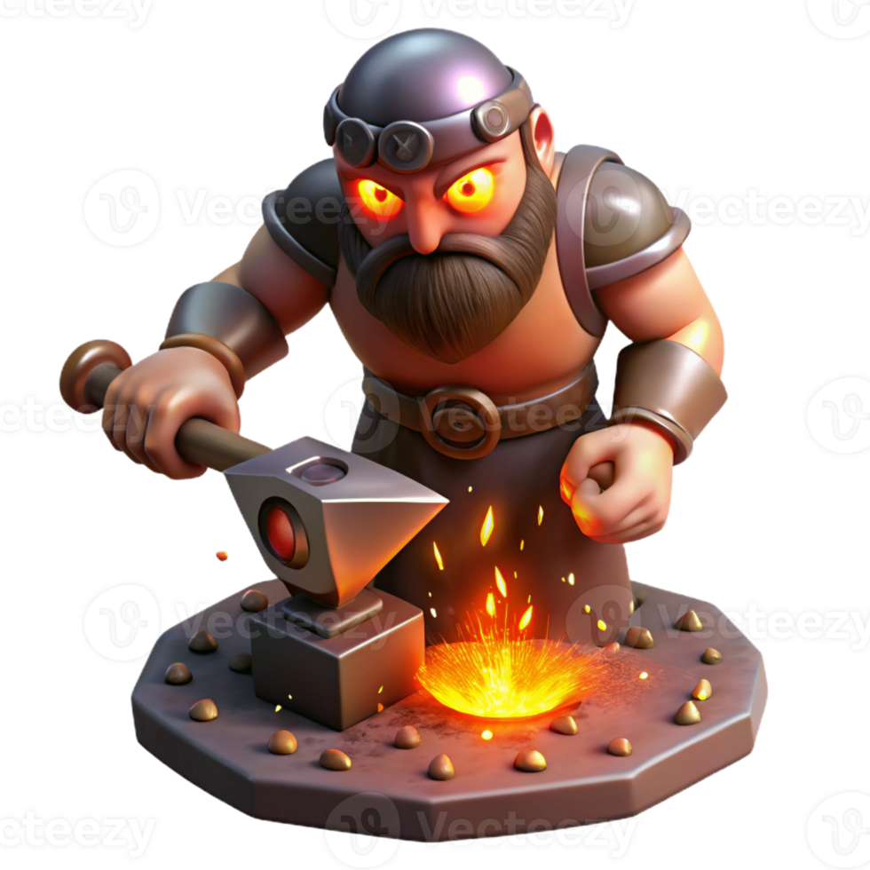 extraordinary traditional A Powerful Cyclops Forging a Weapon In high quality png
