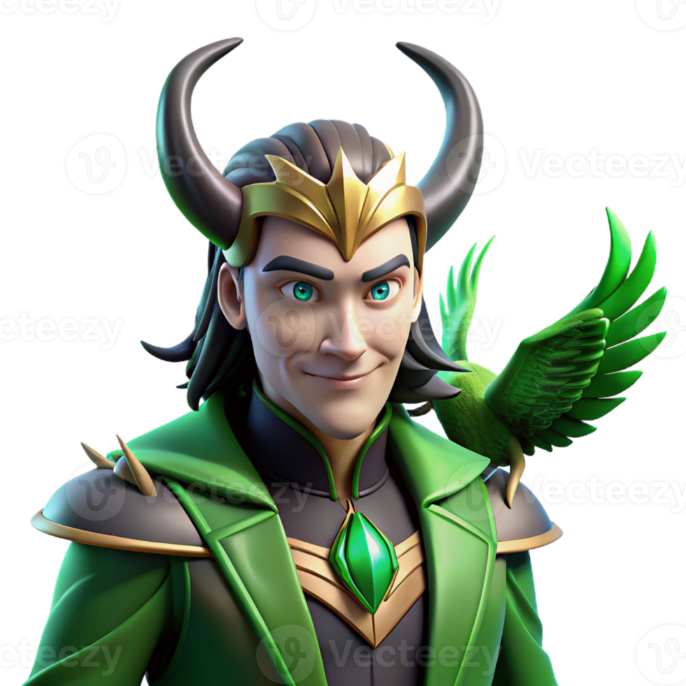 beautiful vintage A Mischievous Loki Shapeshifting Into a R premium png