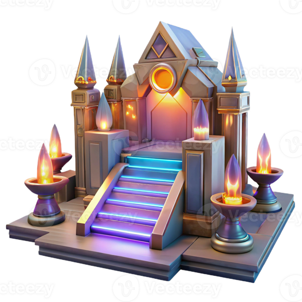 dramatic rustic A Futuristic Throne Room with Holograp genuine png