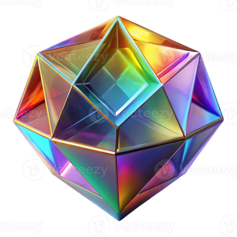 stunning rustic Crystallized Geometric Shapes Refracti 4K png