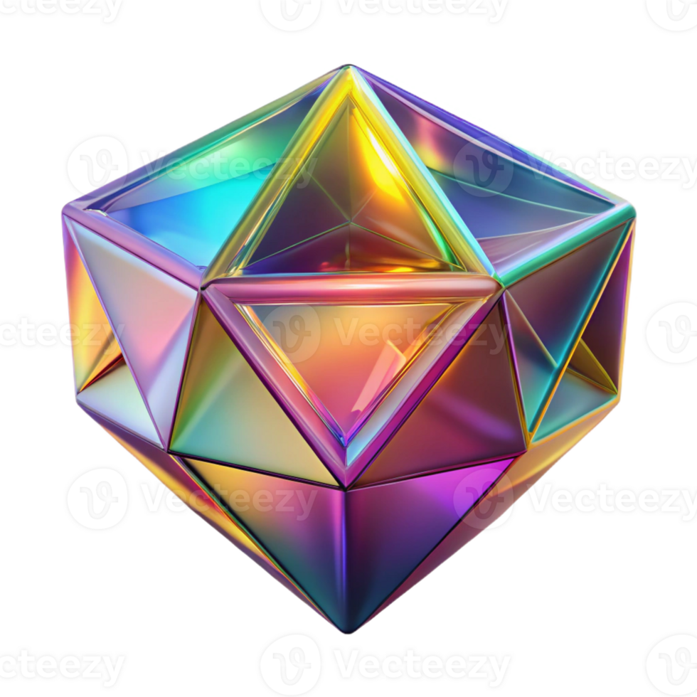 beautiful artistic Crystallized Geometric Shapes Refracti original png