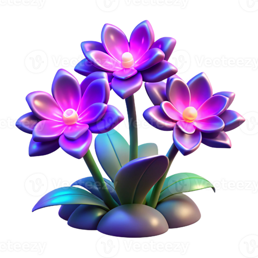 magnificent rustic A Field of Stylized Digital Flowers Bl authentic png