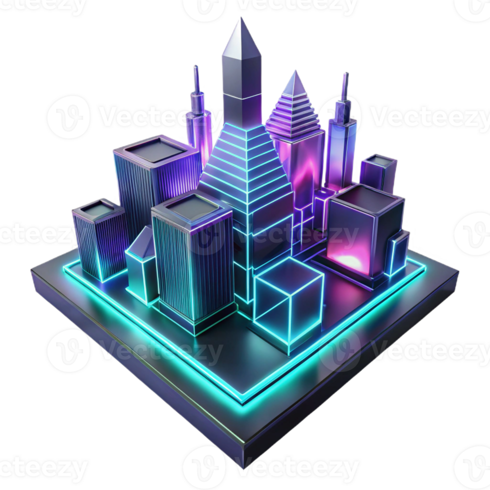 beautiful creative A Futuristic Abstract Cityscape Compos original png