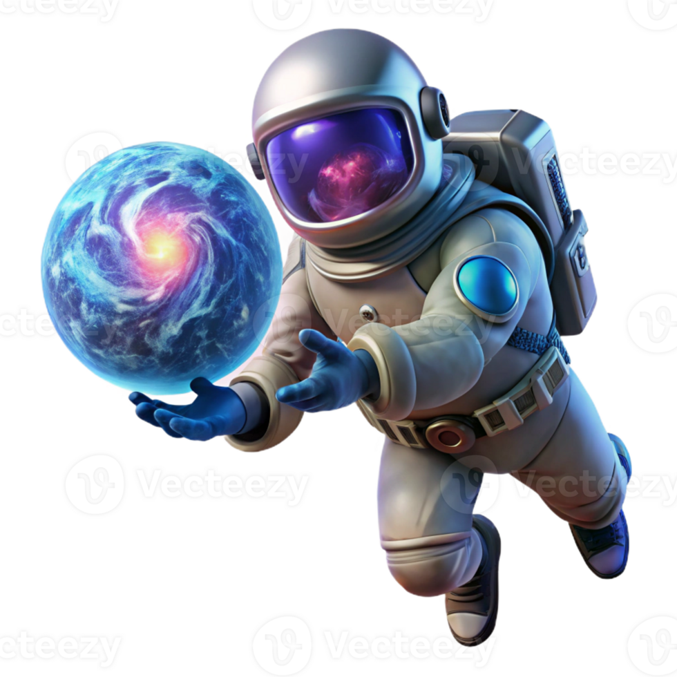 vibrant contemporary Astronaut Adrift in Space high resolution png