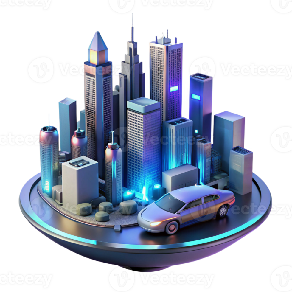 magnificent abstract A Futuristic Cityscape at Night Flying C 4K png