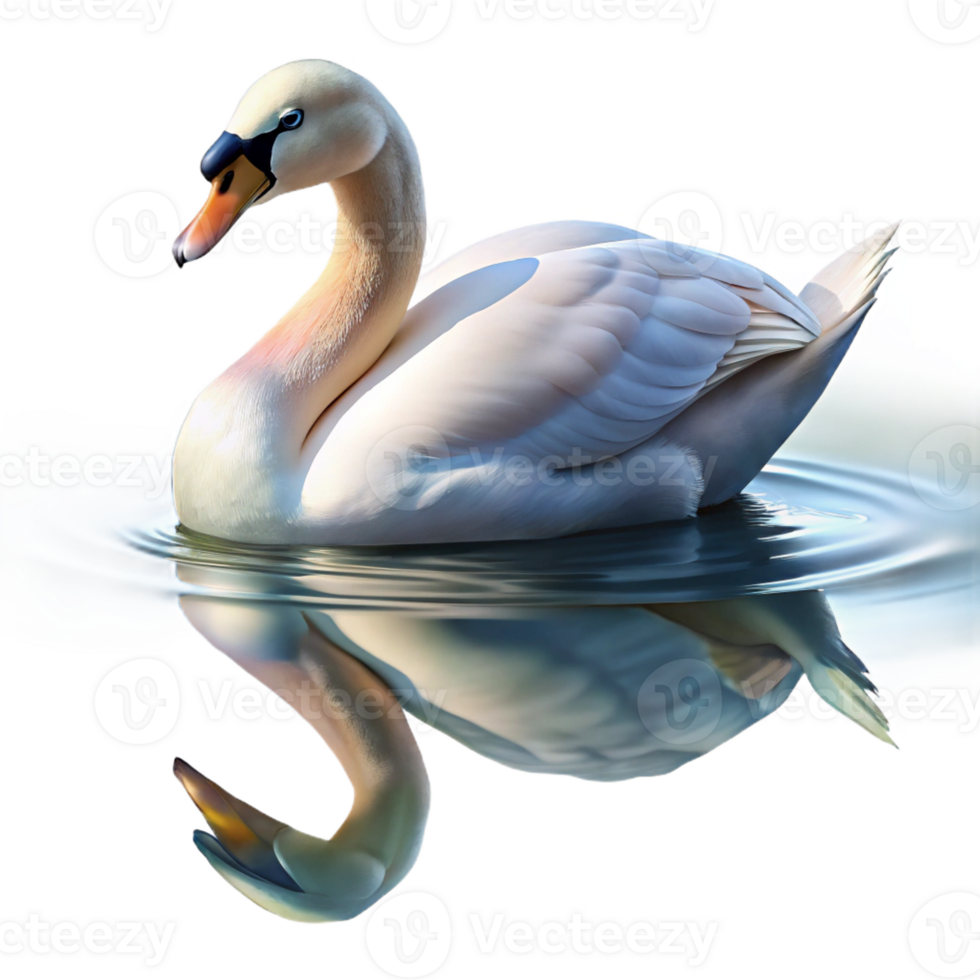 impressive artistic A Graceful Swan Gliding Across a Still La high resolution png