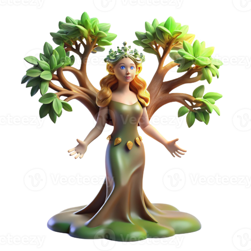wonderful artistic An Elegant Dryad Emerging from an Ancient authentic png