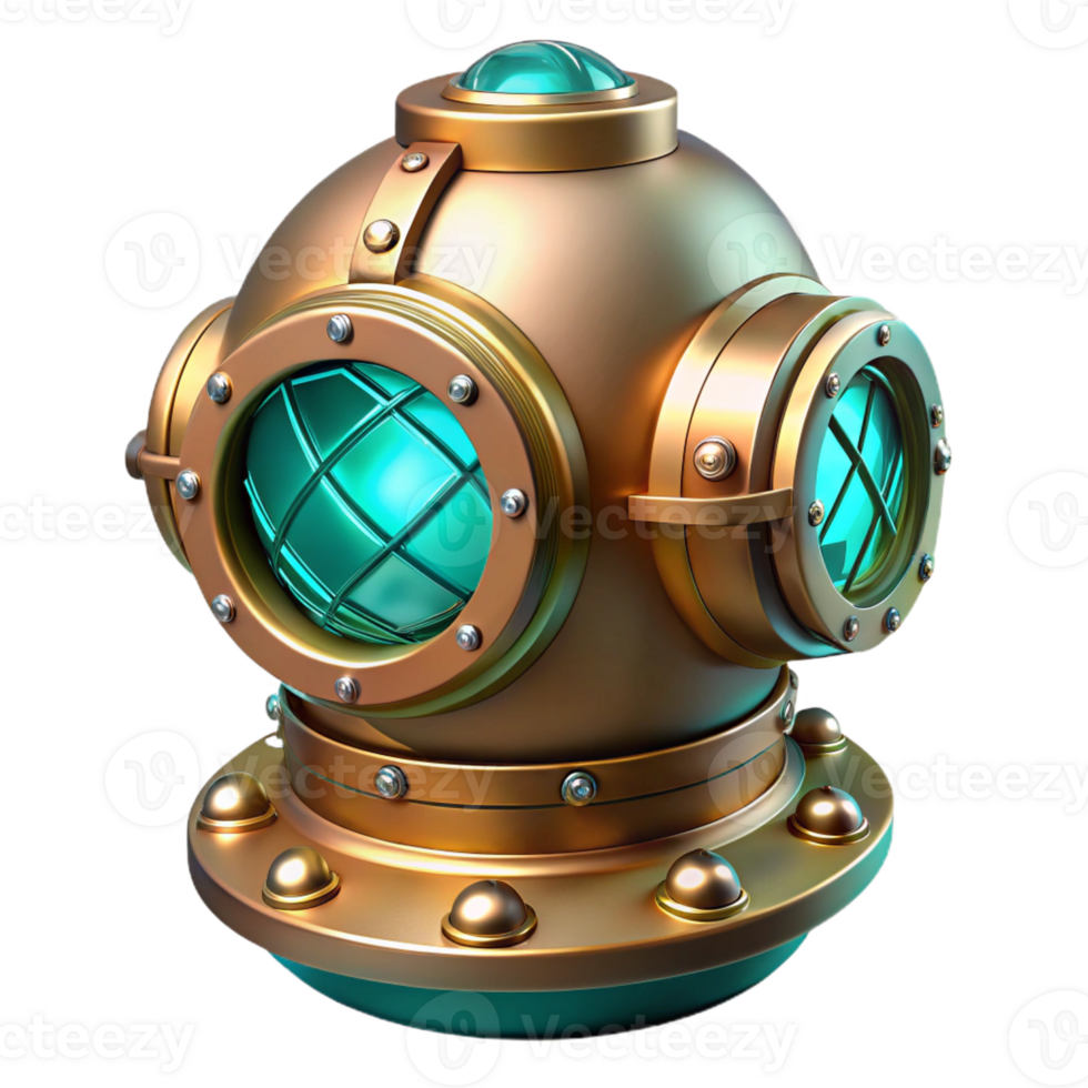 elegant abstract A Steampunk Diving Suit Brass and Coppe genuine png