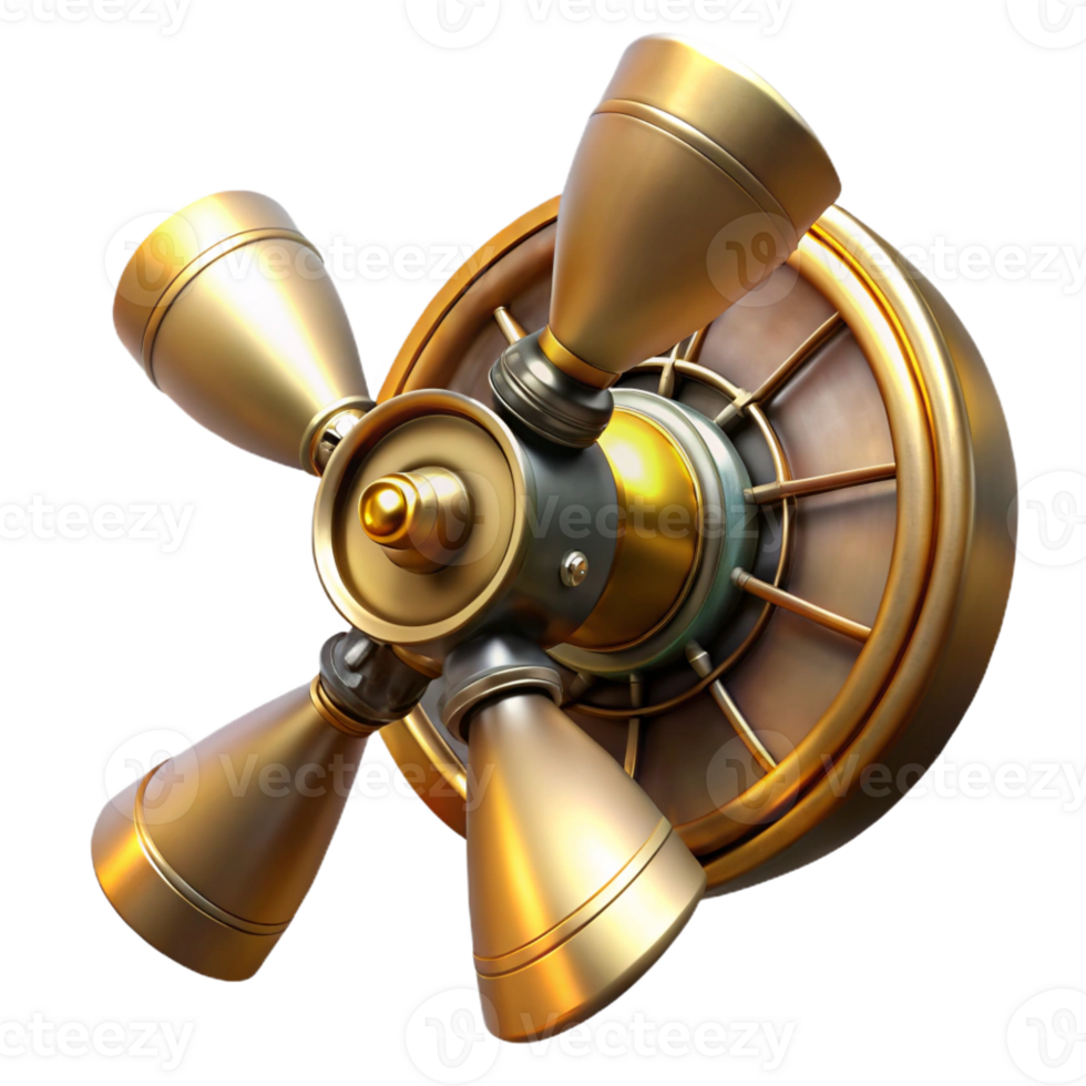 magnificent artistic A Steampunk Airship Propeller Intricat 4K png