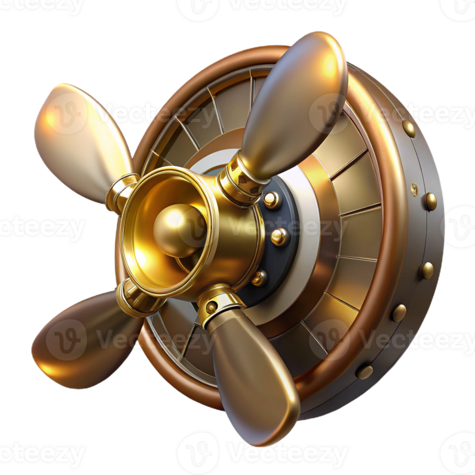 magnificent creative A Steampunk Airship Propeller Intricat 4K png