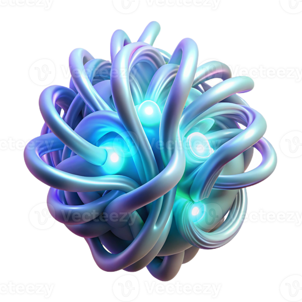 magnificent abstract Bioluminescent Tendrils Intertwined Glow original png