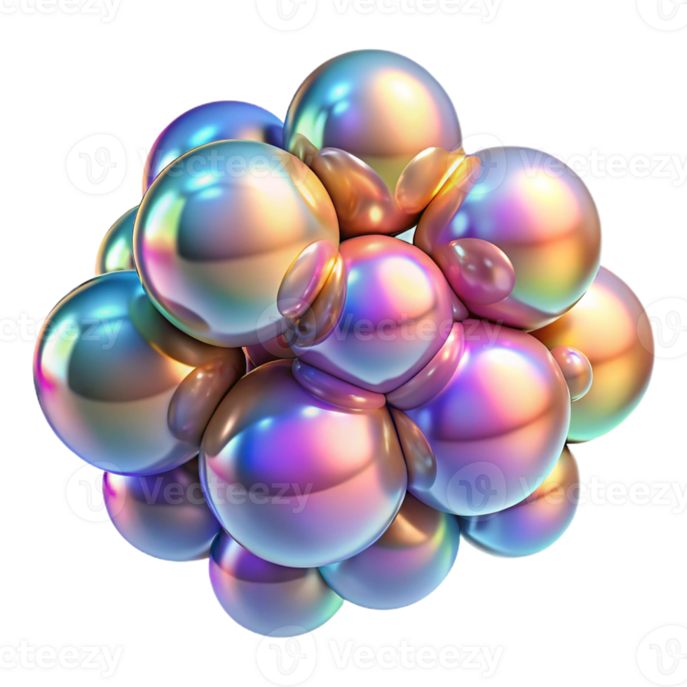 elegant abstract A Cluster of Amorphous Iridescent Bubb genuine png