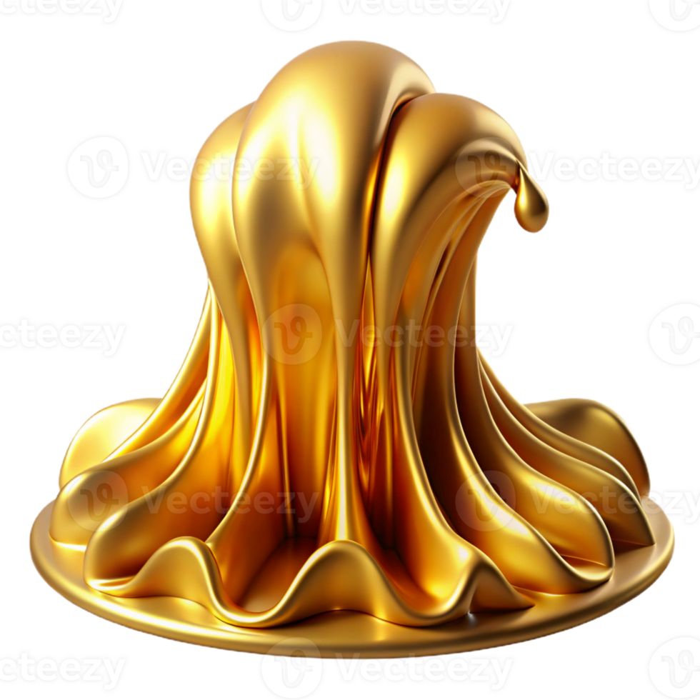 beautiful traditional A Cascade of Flowing Liquid Gold Illu authentic png