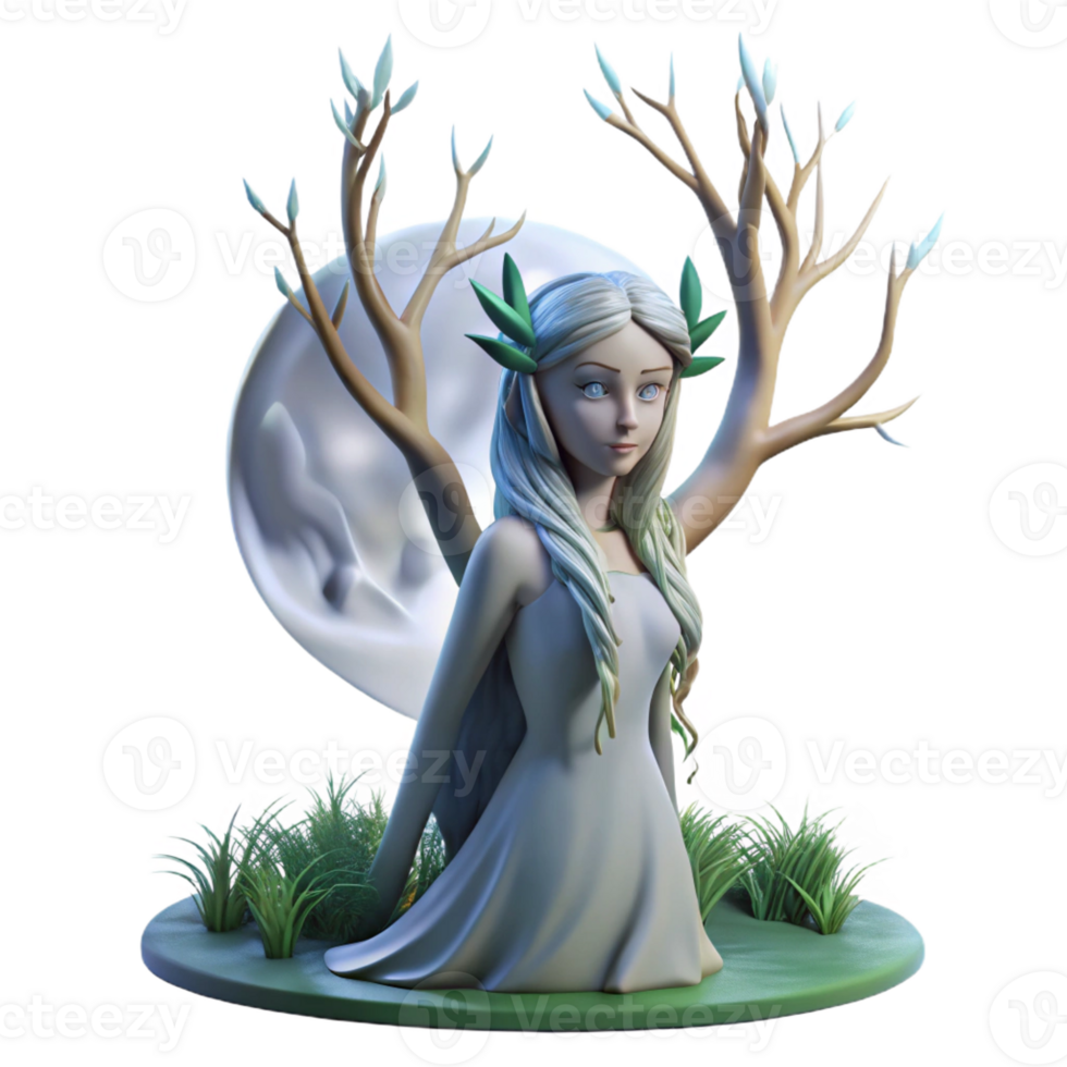 dramatic classic A Serene Dryad Emerging from a Willow Tre professional png