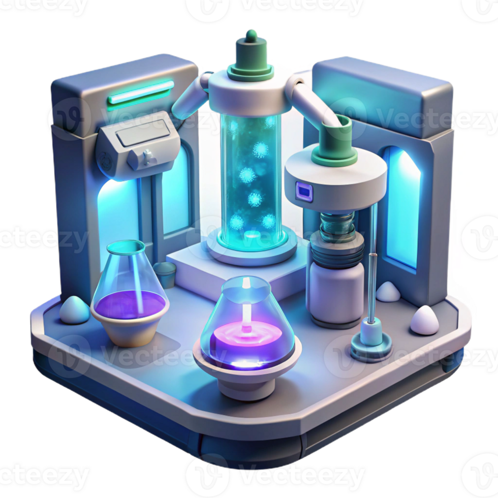 extraordinary vintage A Futuristic Laboratory Filled with Glow detailed png