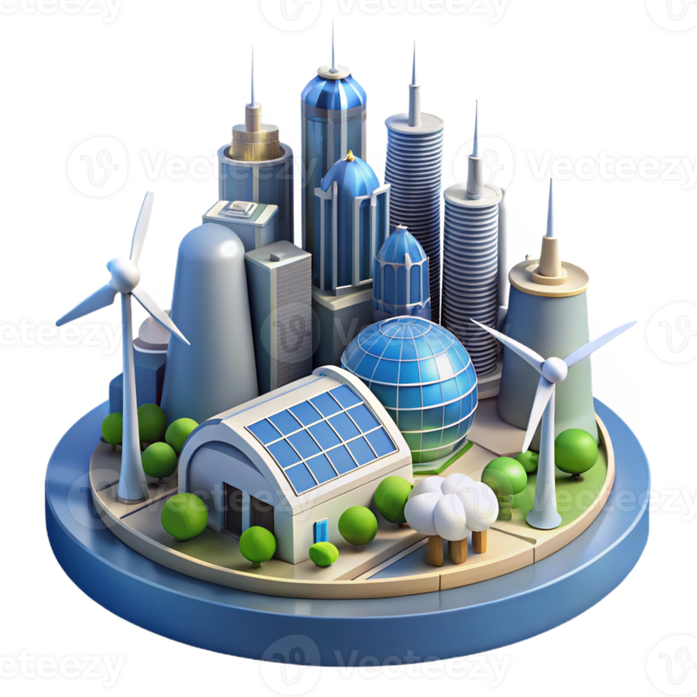 vibrant artistic A Futuristic City Powered by Renewable authentic png
