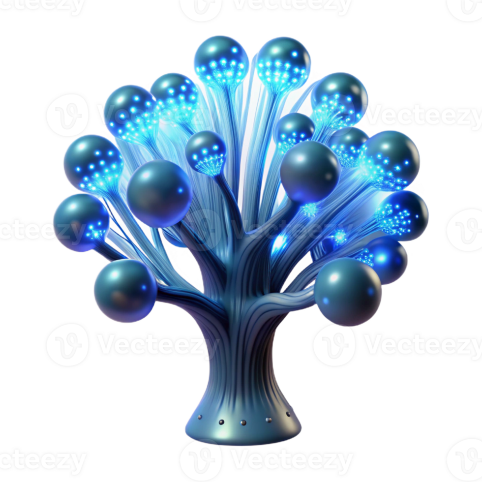 dramatic creative A Bioluminescent Tree with Fiber Optic Br authentic png