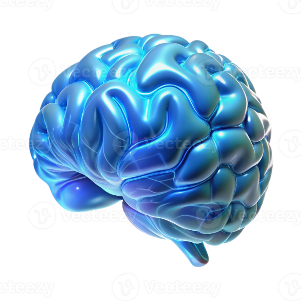 impressive vintage A Holographic Projection of a Human Brain 4K png