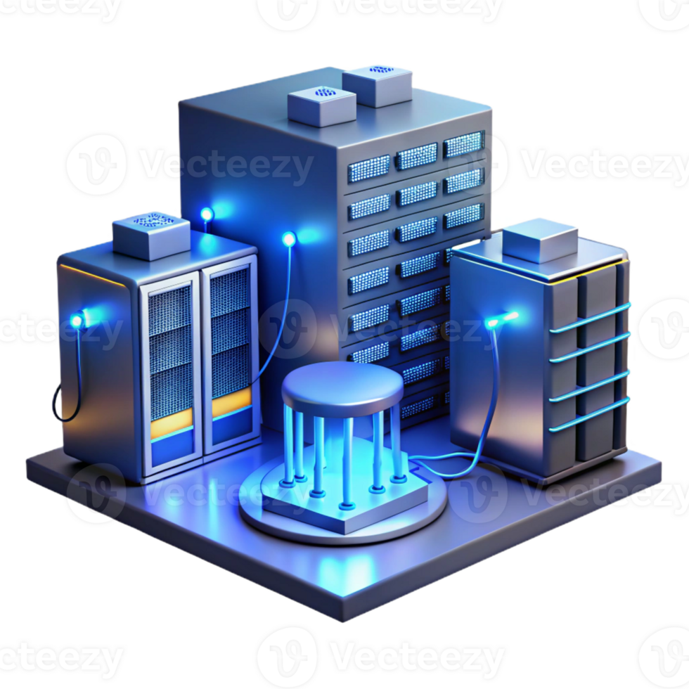 impressive minimalist A Server Room Filled with Blinking Ligh high resolution png