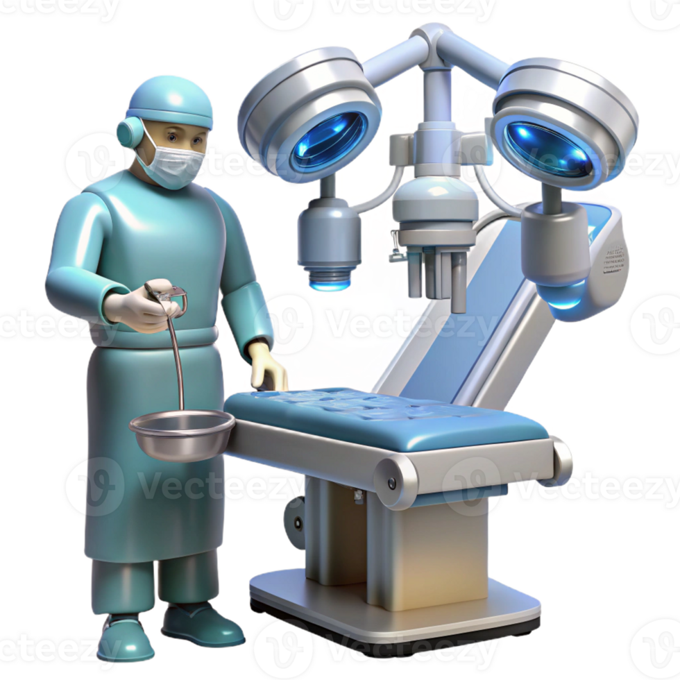 dramatic traditional A Robotic Surgeon Performing a Complex Op professional png