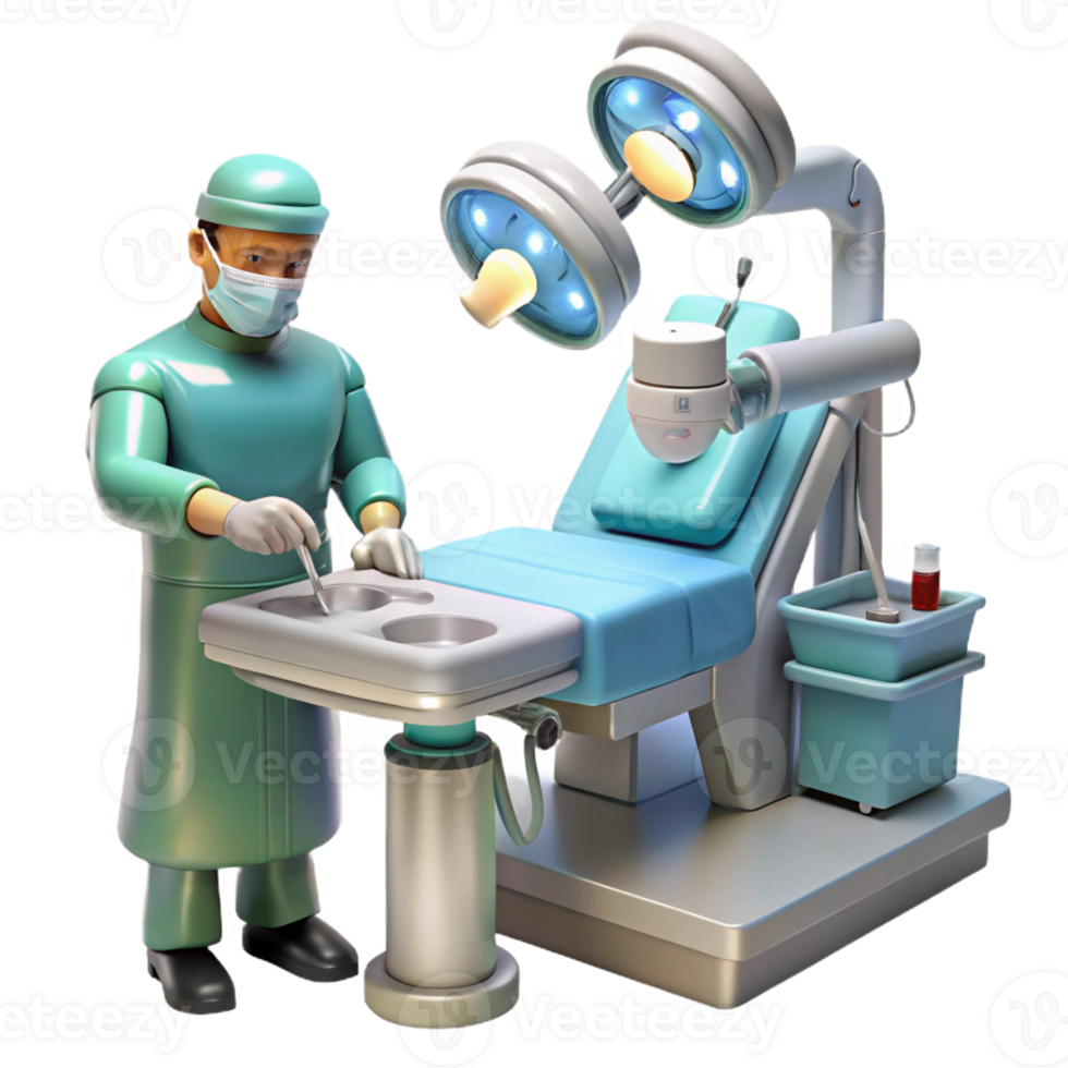 serene creative A Robotic Surgeon Performing a Complex Op premium png
