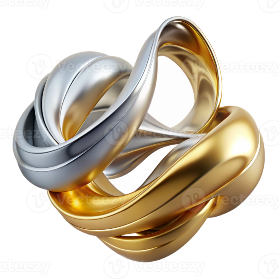 serene rustic Flowing Ribbons of Liquid Metal in Shad premium png