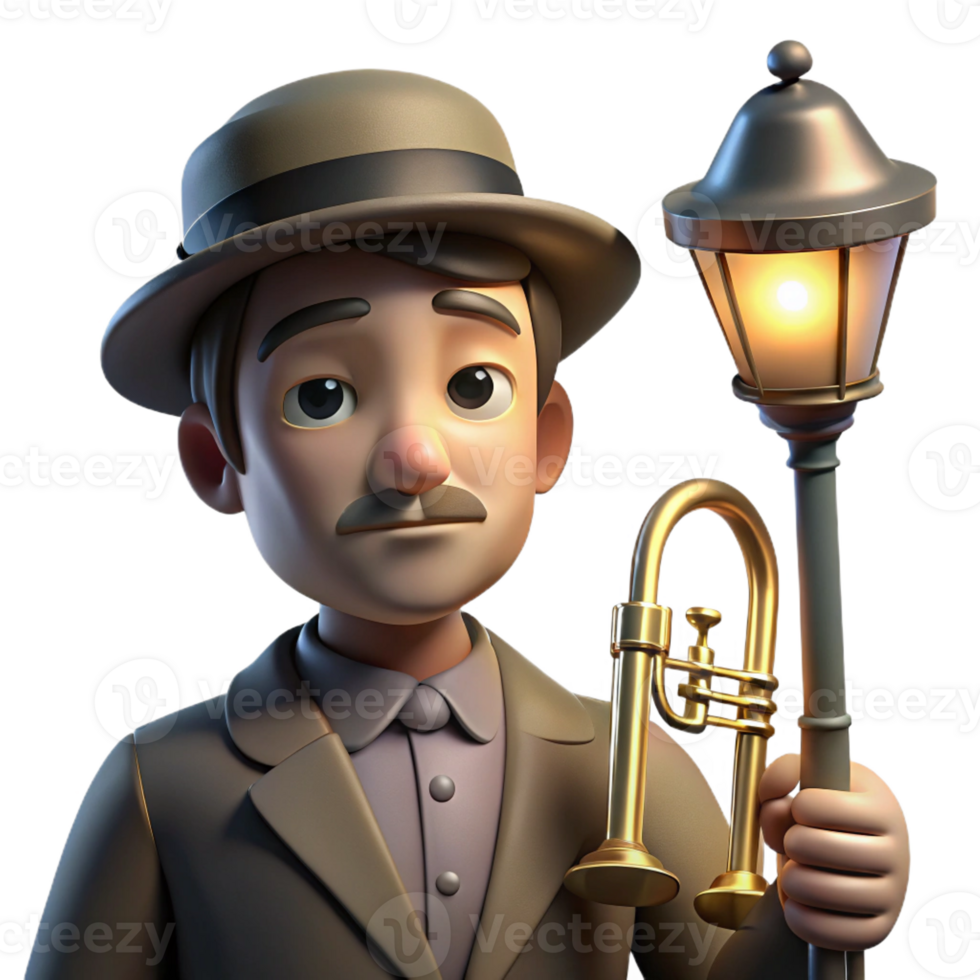 stunning contemporary Portrait of a Tired Musician with a Mel premium png
