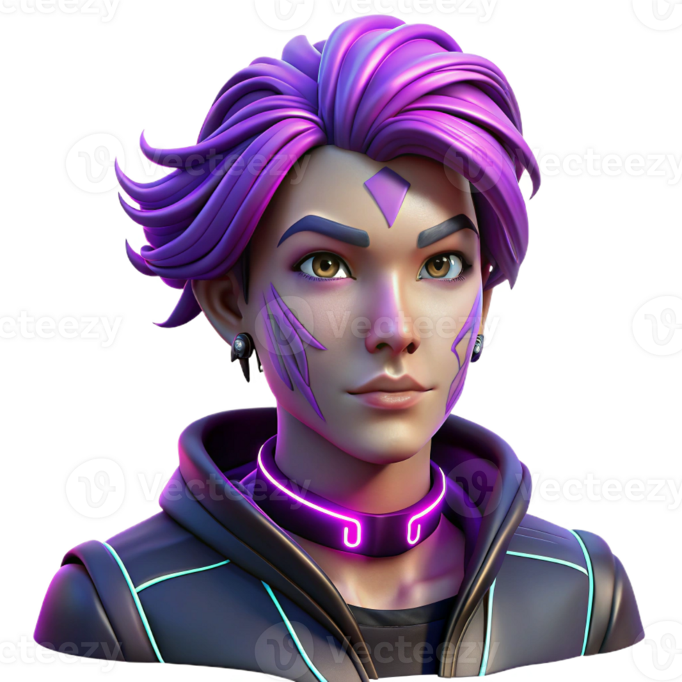 wonderful rustic Portrait of a Nonbinary Person with Vib original png
