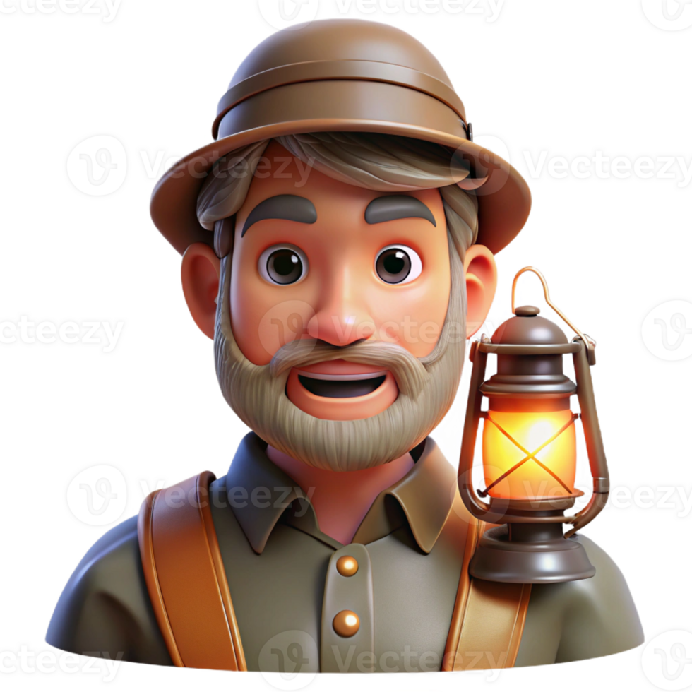 vibrant modern Portrait of an Adventurous Explorer With detailed png