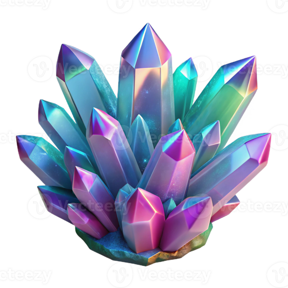 serene contemporary A Microscopic View of Crystal Formations detailed png