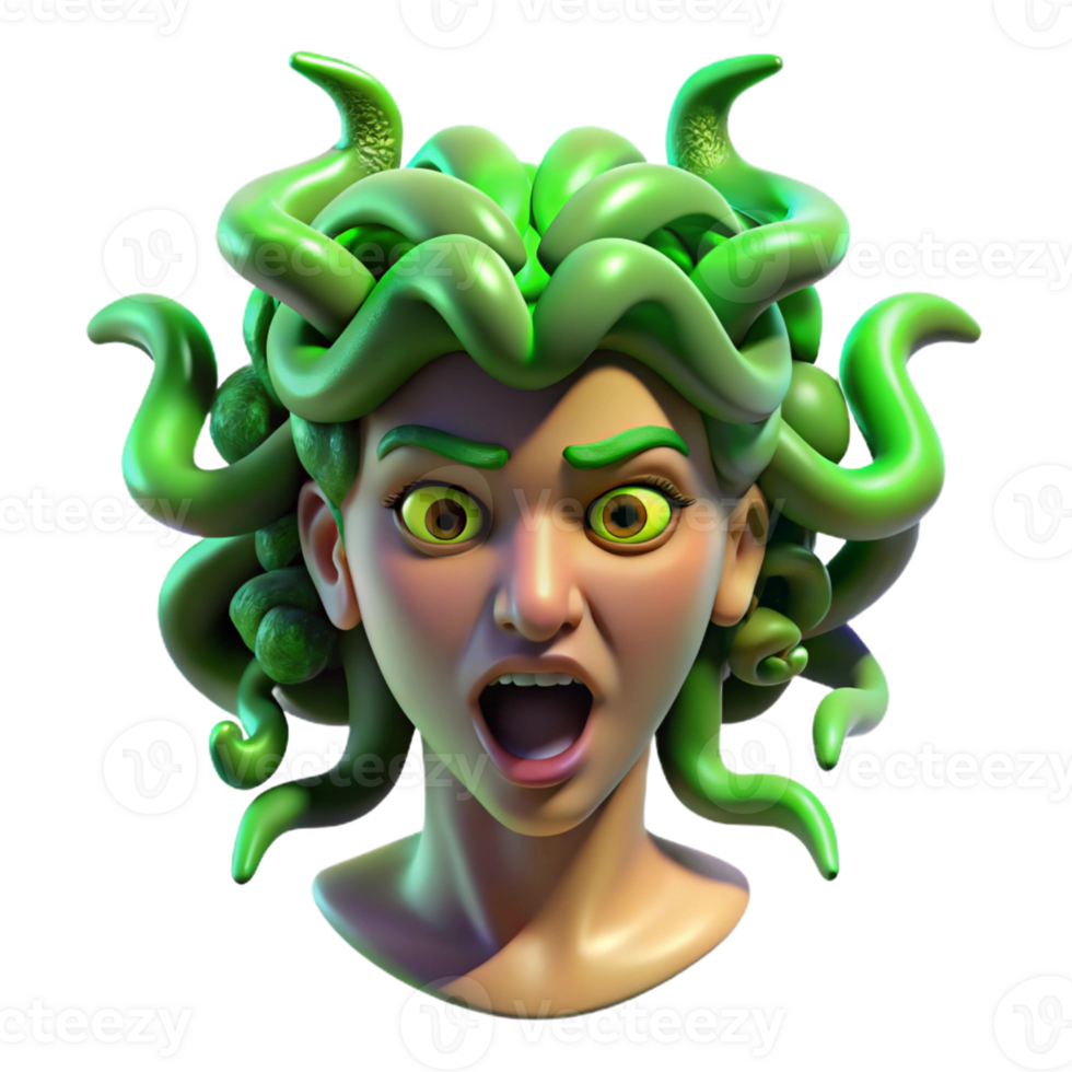 wonderful abstract A Fearsome Medusa with Snakes for Hair original png