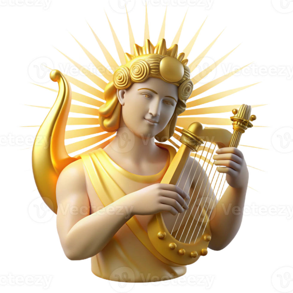 elegant classic A Radiant Apollo Playing a Lyre Surround original png