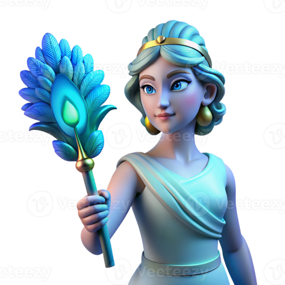 stunning contemporary A Vengeful Hera Holding a Peacock Feath exclusive png