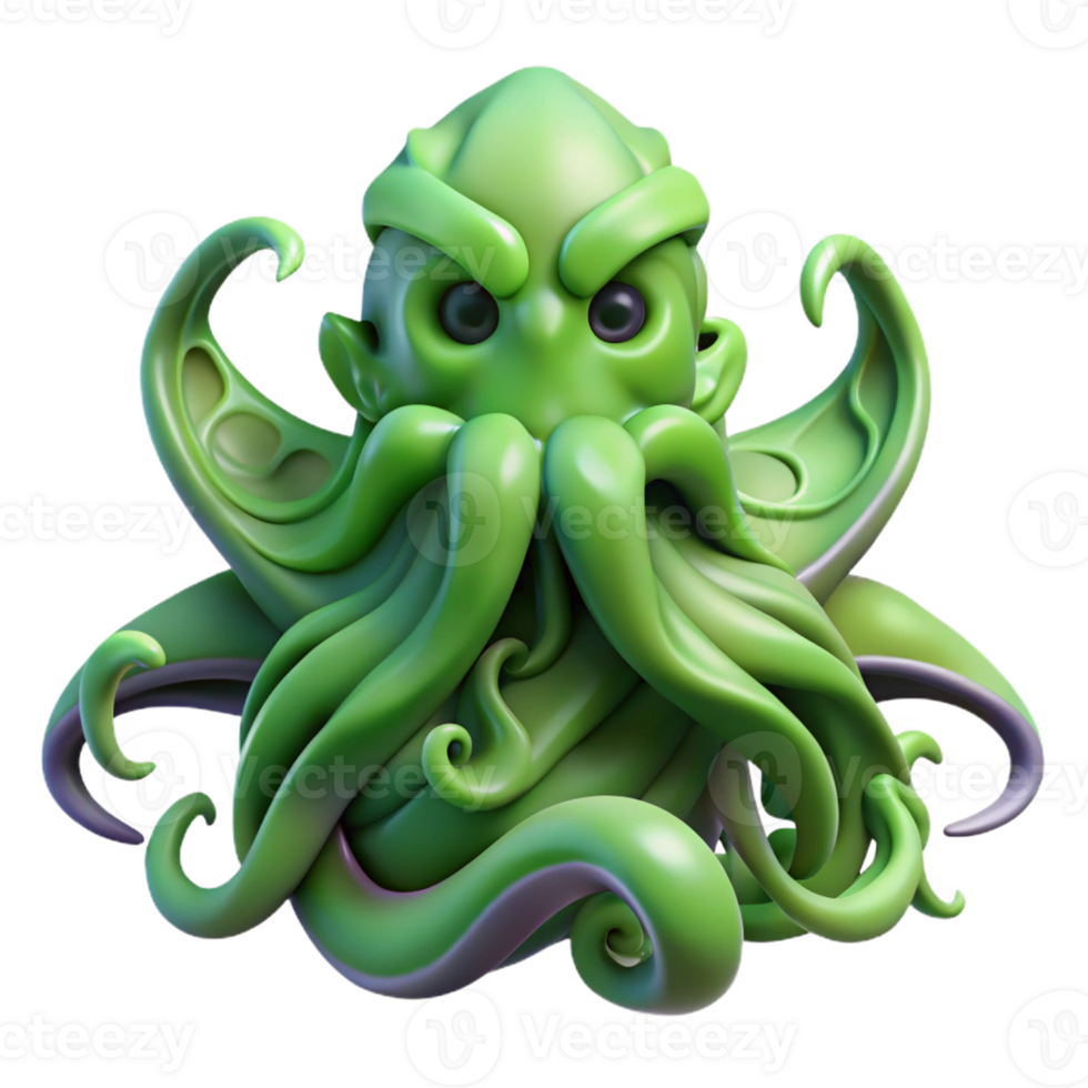 vibrant vintage A Powerful Cthulhu Rising from the Depths professional png
